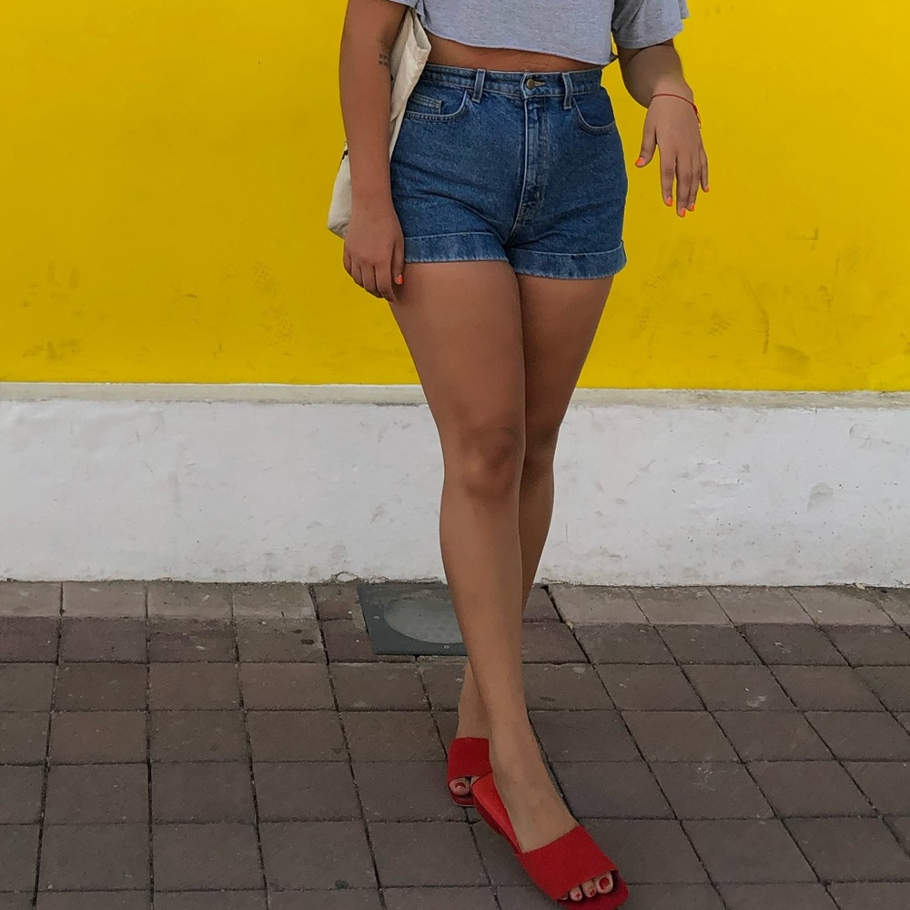American Apparel jean mini shorts